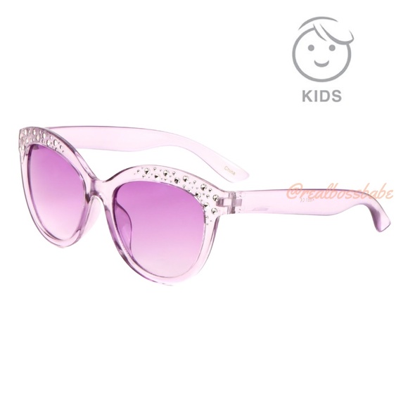 Other - Kids Rhinestone Cat Eye Sunglasses NWT Purple